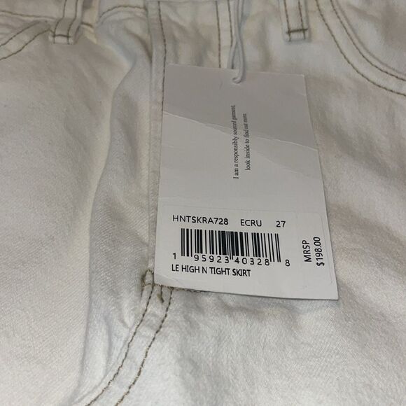 Frame Le High N Tight Skirt Bone Ivory Cream Mini Sz 27 NWT $198 - Picture 8 of 8